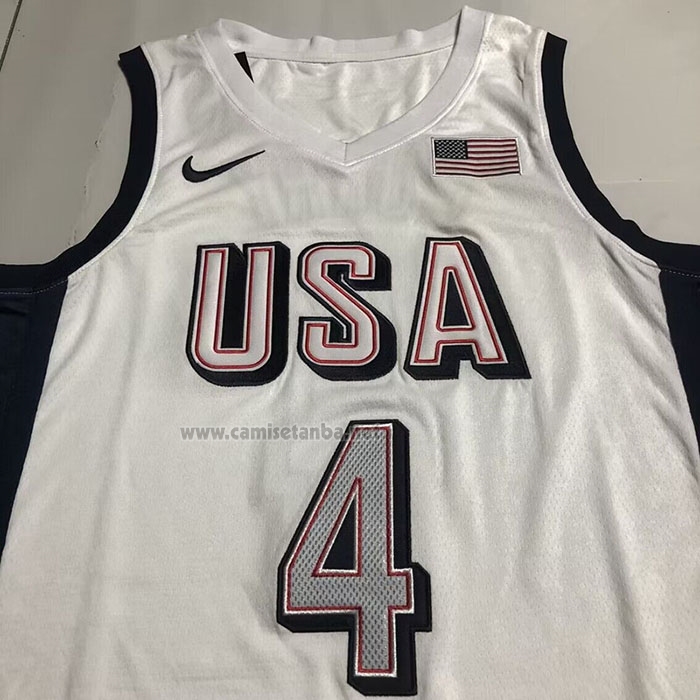 Camiseta USA 2024 Stephen Curry #4 Blanco